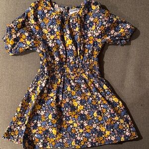 Old Navy Kids Floral Dress - Blue and Yellow